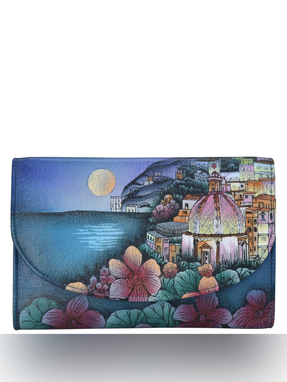 NWT Anna by Anuschka Ladies Tri Fold Wallet - Moonlit Amalfi